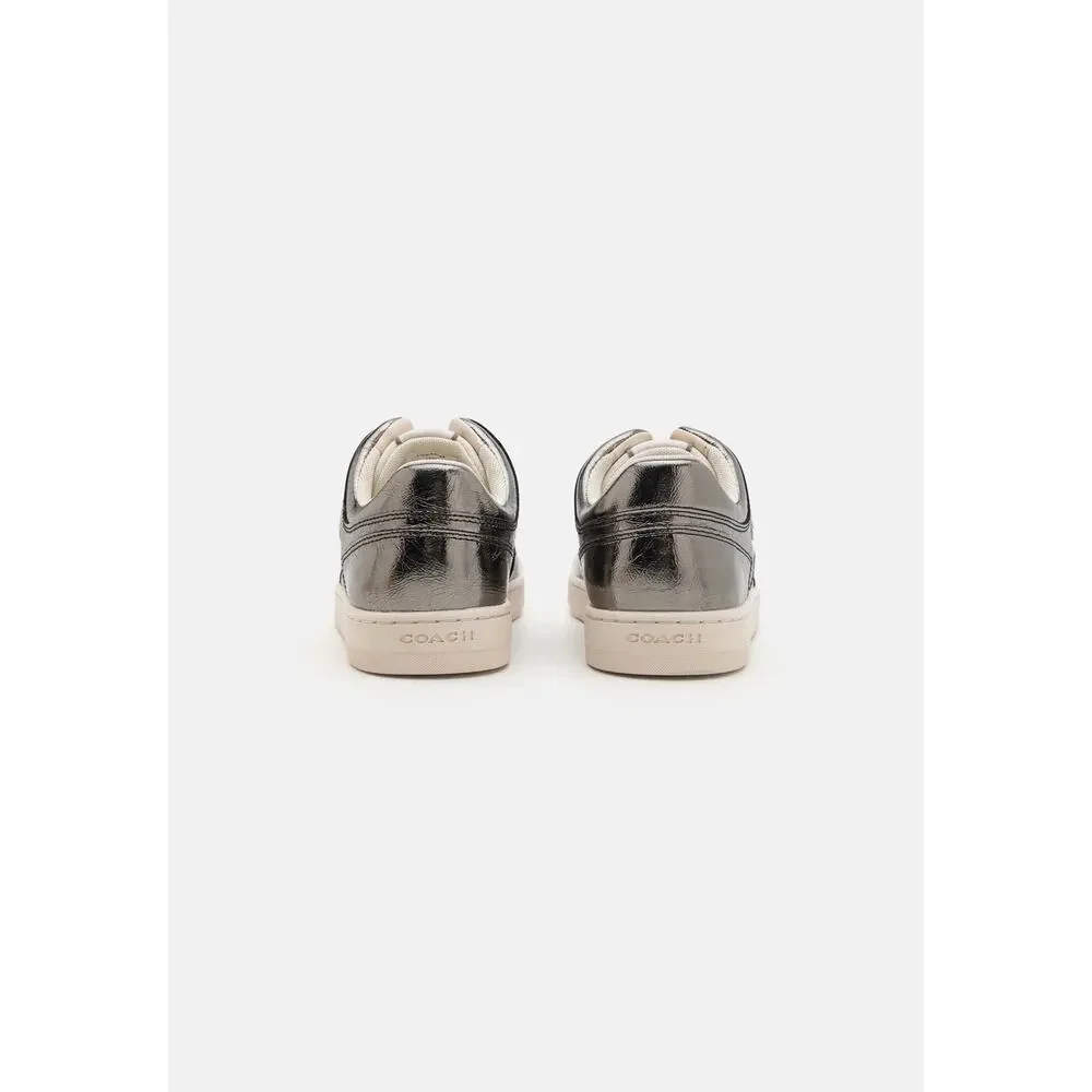 Coach C201 Crinkle Metallic Trainers Anthracite Women's 9B Size